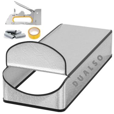 Imagem de Capa de isolamento para escadas de sótão com bolsa isolante com zíper, economia de energia, 63,5 cm x 137,2 cm x 28 cm, capa para isolar a abertura da porta de acesso ao sótão (capa do sótão + ferramentas de instalação)