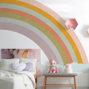 Imagem de Papel de Parede Quarto Infantil Arco-íris Tons Terrosos 6m²