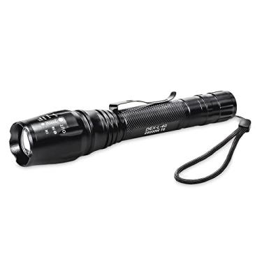 Imagem de Lanterna LED Tática, 100 Lúmens, Bateria Recarregável, Defesa Pessoal com Choque Elétrico, Preta