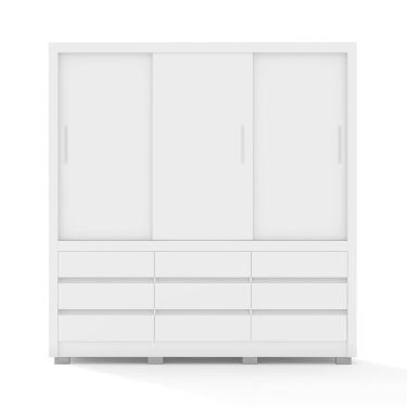 Imagem de Guarda-Roupa Bartira Arezzo Com 3 Portas E 9 Gavetas Branco