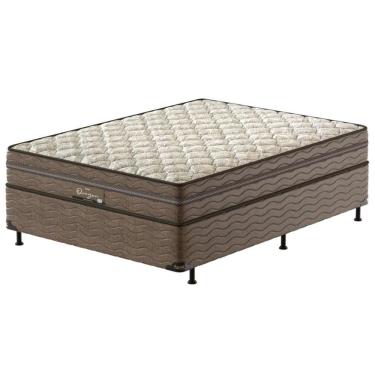Imagem de Cama Box Casal Probel Óregon Com Euro Pillow E Molas Prolastic 62X138X188 Cm Bege Com Marrom