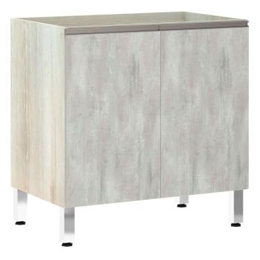 Imagem de Balcão Sem Tampo 80cm Luci Legno Crem e Concreto
