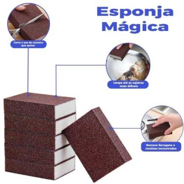 Imagem de Kit 20 Unidades Esponja Magica para Limpeza Bucha Branca Tira Manchas 