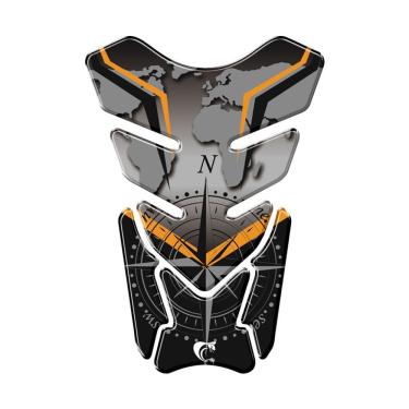 Imagem de Protetor De Tanque Adesivo Moto Honda Yamaha Suzuki Bussola Laranja