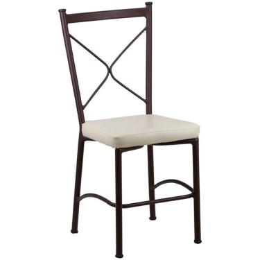 Imagem de Cadeira Buffet Em Alumínio Para Cozinha, Restaurante, área Marrom Com Bege
