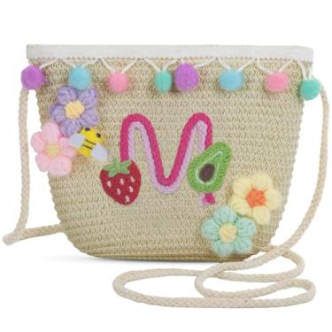 Imagem de Sacola feminina pequena de palha de palha para praia de verão 2025, bolsa de praia de palha de tecido para mulheres 2025 (M, marrom), Marrom