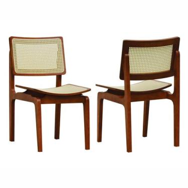 Imagem de Kit 2 Cadeiras Gus Madeira Maciça Encosto Telinha Assento Anatômico - 