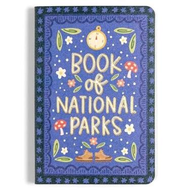 Imagem de Pippi Post Caderno mini livro dos parques nacionais, diário compacto de couro de viagem de 7,5 x 11,8 cm, pequeno bloco de notas, amante da natureza, viagem de carro e presente de viagem em família