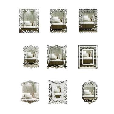 Imagem de Mini Espelhos Decorativos Venezianos Pegui Foggia 9 Peças - Creatus