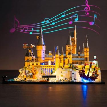 Imagem de Hilighting Kit De Iluminação Led Atualizado Para O Conjunto Construção Do Castelo E Terrenos Hogwarts Da Lego, Versão Musical Compatível Com 76419 (Modelo Não Incluído)