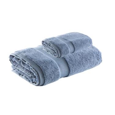 Imagem de Jogo de Toalha de Banho e Rosto Super Soft Zero Twist, 2 pe�as, Algod�o, Toque Macio, 500g/m�, Altihaus, Alta Absor��o, Durabilidade (Azul)