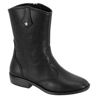 Imagem de Bota Texana Molekinha Preto Off White Country Boiadeira Menina Feminino-Feminino