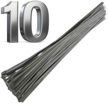 Imagem de Abraçadeira Aço Inox 304 8mm x 500 mm Cinta Metal Inoxidavel Zip Tie L