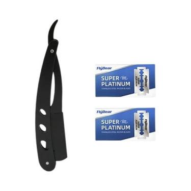 Imagem de Navalha Reta Manual Dobrável Masculina, Lâmina Afiada, Barbearia - oth