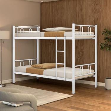 Imagem de Beliche Tubolar em Aço Reforçada para Pousadas, Alojamentos Branco - L