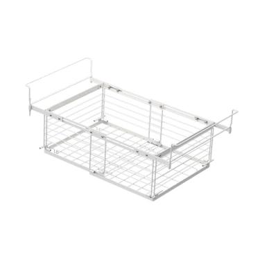 Imagem de Ioensy Cesta suspensa para freezer, suporte de armazenamento, com alças para pendurar, cesta para refrigerador, Branco