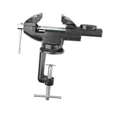 Imagem de Bothyi Morsa de mesa com grampo, rotação de 360°, base estável, compacta, ferramenta de fixação para corte de conduítes, trabalhos de construção, Preto, Boca de Grampo 8cm