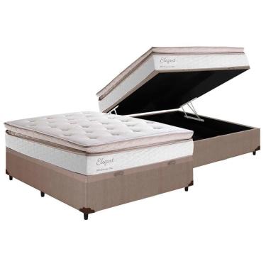 Imagem de Cama Box Baú Casal: Colchão Molas Ensacadas Herval Masterpocket Elegant + Base Clean(138X188)
