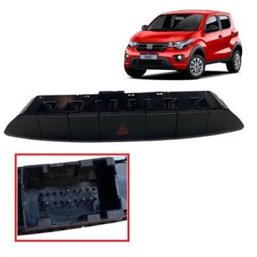Imagem de Botão Comando Pisca Alerta Fiat Uno Mobi 2017 A 2021 7 Pinos