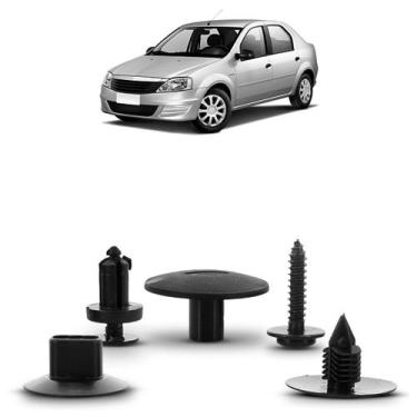 Imagem de Kit Grampo Presilha Parabarro Dianteiro Logan 2007 2008 2009 2010 2011