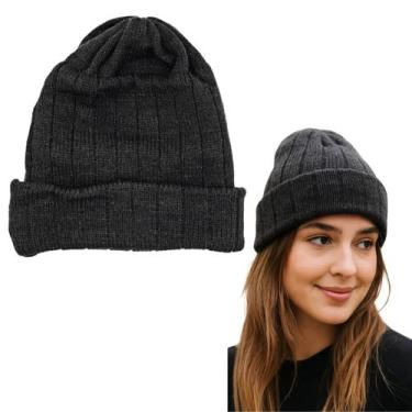 Imagem de Touca Para O Frio Básica Lisa Gorro Preto Adulto Unissex 1Un - KDIN, U