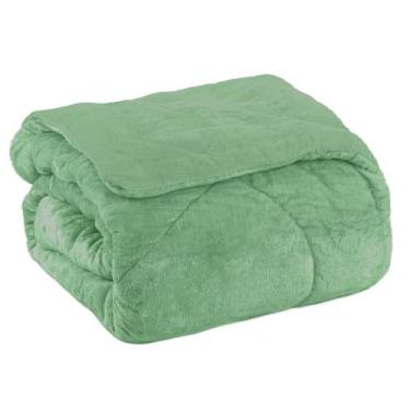 Imagem de Edredom king plush bicolor - verde 166329 / 166324 - First Class, King