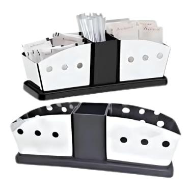 Imagem de Porta Sachês em Aço Inox, 3 Divisórias, com Suporte para Palitos,açucar,sal,katchup