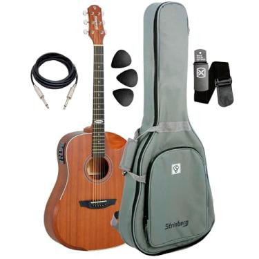 Imagem de Violão Folk Strinberg Sd201 Hcr Mgs Half Cutaway Com Bag