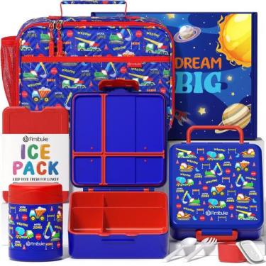 Imagem de Conjunto de lancheira Fimibuke Kids Bento com garrafa térmica e bolsa 