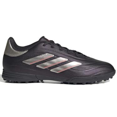 Imagem de adidas Tênis infantil unissex Copa Pure 2 League Turf, Aurora Preto/Platin Metallic/Turbo, 1 Little Kid