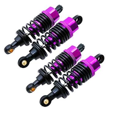 Imagem de powerday Amortecedor universal de liga de 65 mm para RC 1/10 Racing Drift Car HSP 102004 roxo (pacote com 2 pares)