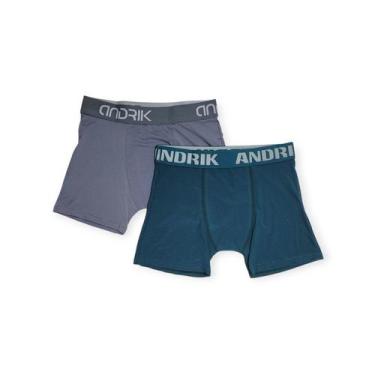Imagem de Kit com 2 Cuecas Boxer Andrik Microfibra Masculino Adulto Ref. 2505, G