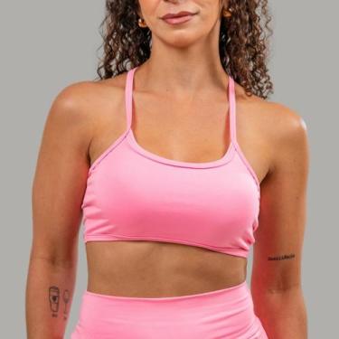 Imagem de Top Alça Fina Fitness Nadador sem Bojo Liso Sutiã para ValorizarTreino