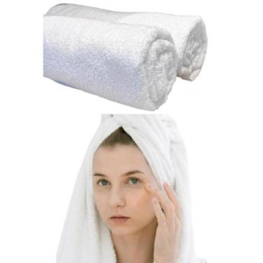 Imagem de Toalha De Banho Luxo Algodão 1.4m x 70cm Macia Branca Máxima Absorção 