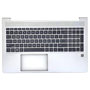 Imagem de Jxjslp Capa superior de substituição para teclado de apoio para as mãos da série HP Elitebook 650 G9 com teclado retroiluminado M05033-001