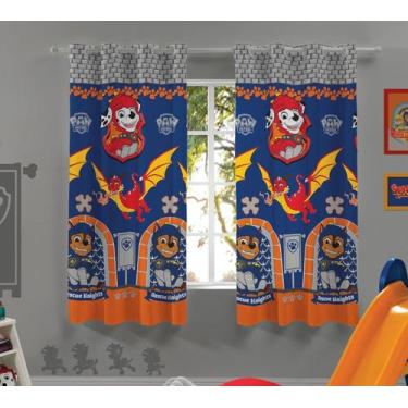Imagem de Cortina Microfibra Infantil Patrulha Menino 1,50 m x 1,80 Com 2 peças 