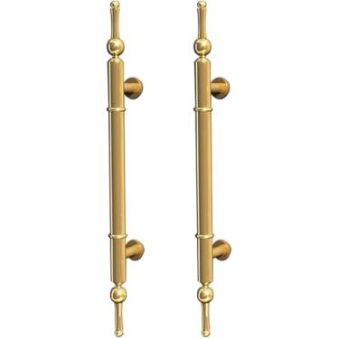 Imagem de Maçaneta De Porta De Vidro Em Forma De H Retrô, Maçaneta De Porta Deslizante Clássica Para Restaurante De Hotel, Portão De Entrada De Aço Inoxidável, Style3, 120cm (47 1/4") - 80cm