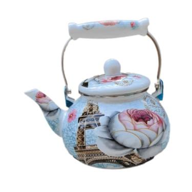Imagem de Ｂｅｓｇａ Chaleira de esmalte para chá, chaleira para água, jarra de com tampa, bule de esmalte espesso de grande capacidade, cafeteira para água fria, Style B
