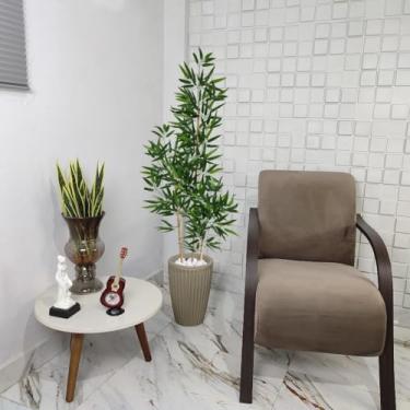 Imagem de Bambu Artificial Mosso 150cm Grande Pedras Vaso Decorativo(Coluna Bege)