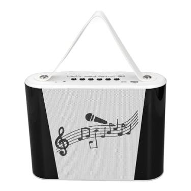 Imagem de Naroote Karaokê para Crianças, Aparência Colorida Voz Deslumbrante da Máquina de karaokê Multifuncional de Design Integrado (Microfone duplo branco)