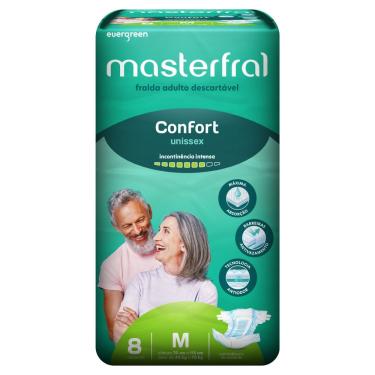 Imagem de Fralda Geriátrica Masterfral Confort Unissex M 8 Unidades