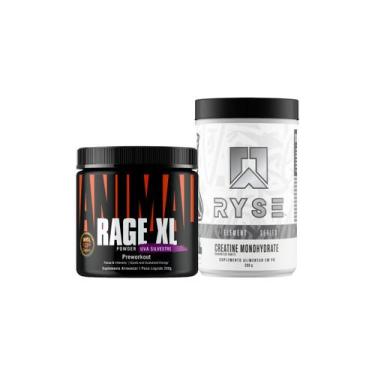 Imagem de Kit Pré Treino Rage XL 221g Universal + Creatina Monohidratada 300g Ry