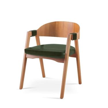 Imagem de Cadeira para Sala de Jantar 80cm X 60cm Luna Verde/Marrom