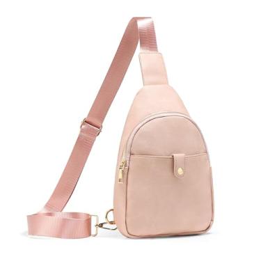 Imagem de Nollia Bolsa tiracolo feminina chique de couro sintético - bolsa de viagem transversal pequena, Malva, Small, Casual