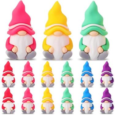 Imagem de DoubleFill 15 peças mini gnomos estatuetas minúsculas de gnomos de resina de fada jardim a granel para sacolas de brindes, lembrancinhas de festa, presentes, decoração, estátuas de anão, jardim, casa