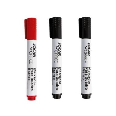 Imagem de Kit com 3 Marcador Piloto Recarregável para Quadro Branco Jocar Office