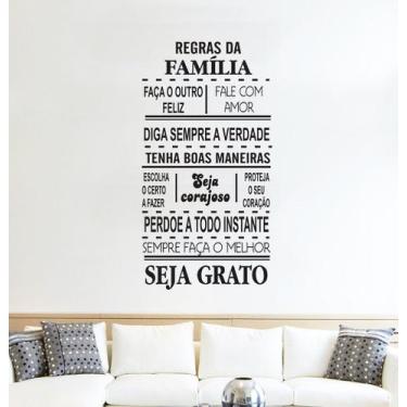 Imagem de Adesivo De Decoração De Parede Frase Regras Da Família Lindo - Gaudesi