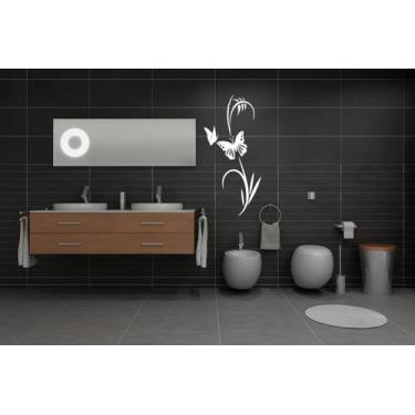 Imagem de Adesivo Decorativo de Parede Floral planta para vidro Espelho box de b