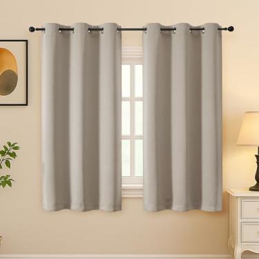 Imagem de Simplebrand Cortinas de pedra para quarto de 153 cm de comprimento, conjunto de 2 painéis, cortinas com isolamento térmico para quarto de bebê, cortinas lisas e macias para tratamento de janela, L 102