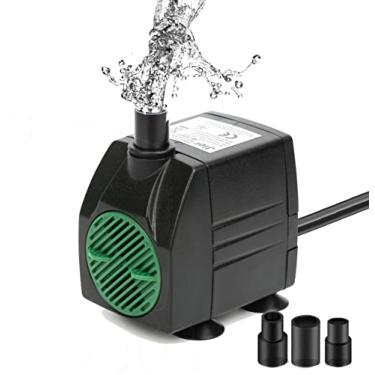 Imagem de BARST Bomba de água submersível, bomba de aquário ultra silenciosa de 160 litros por hora com 3 bocais e cabo de alimentação de 1,8 m para aquários, lagoas, hidropônicos, cachoeiras ao ar livre (600 L/H, 12 W)